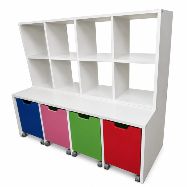 Mueble Organizador Infantil con Contenedores Móviles